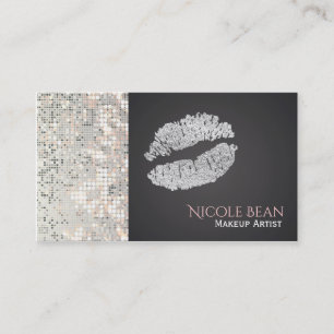 Sequins Glitter & Silver Lips Chic Business Card