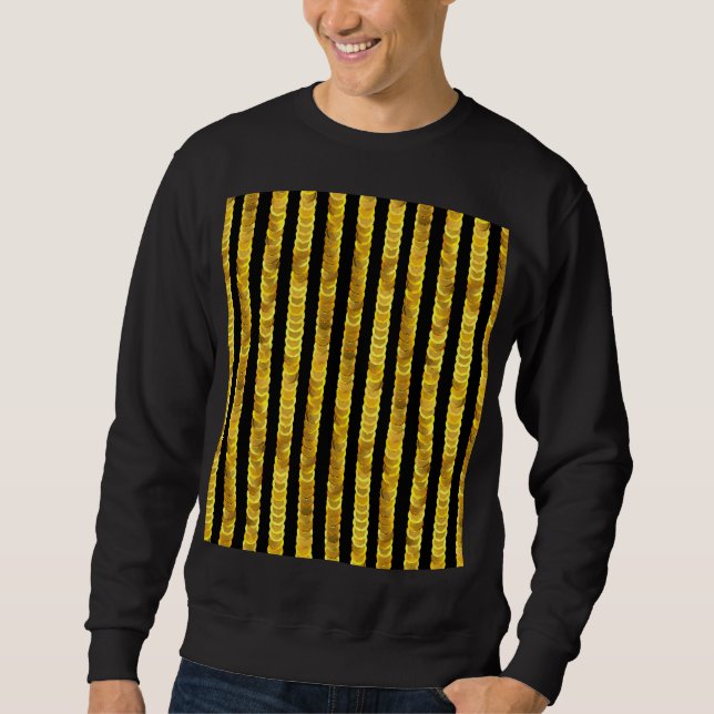 Sequins pattern, beads, rhinestones, 3D fashion. Sweatshirt (Front)