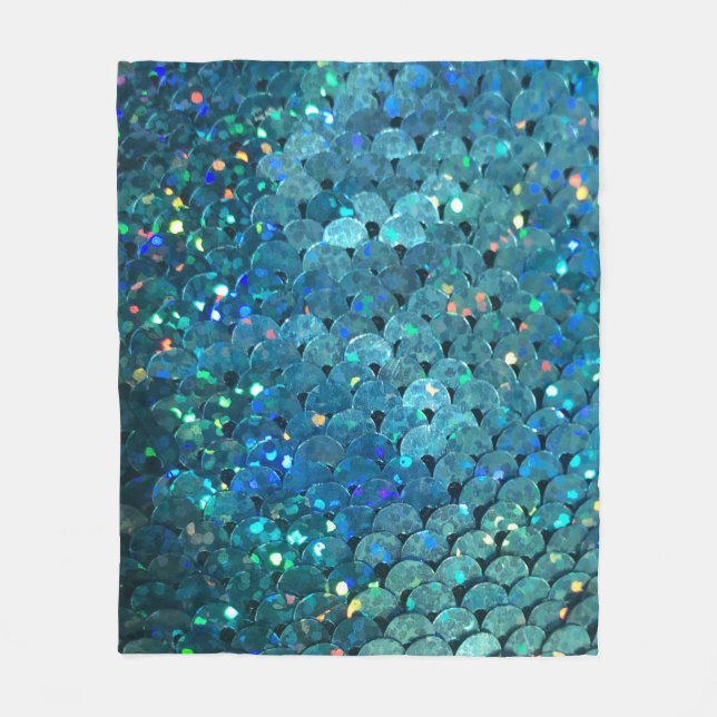 Sequins Sparkle: Macro Abstract Background Fleece Blanket (Front)