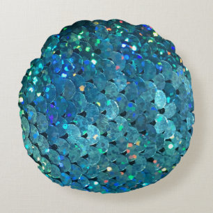Sequins Sparkle: Macro Abstract Background Round Cushion