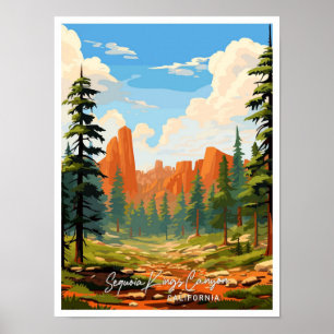 Sequoia Kings Canyon California Art Travel Poster