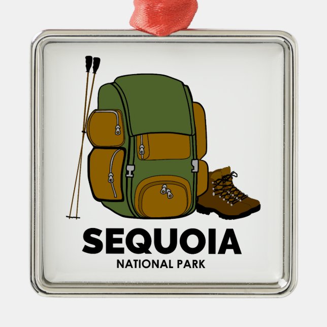 Sequoia National Park Backpack Metal Tree Decoration (Front)