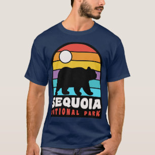 Sequoia National Park Bear Badge Retro Sunset T-Shirt