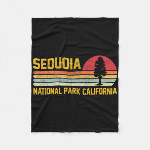 Sequoia National Park California Retro Adventure Fleece Blanket