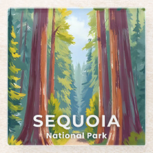 Sequoia National Park   California Travel Glass Coaster