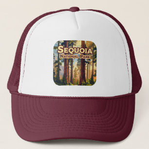 Sequoia National Park California Tree Retro  Trucker Hat