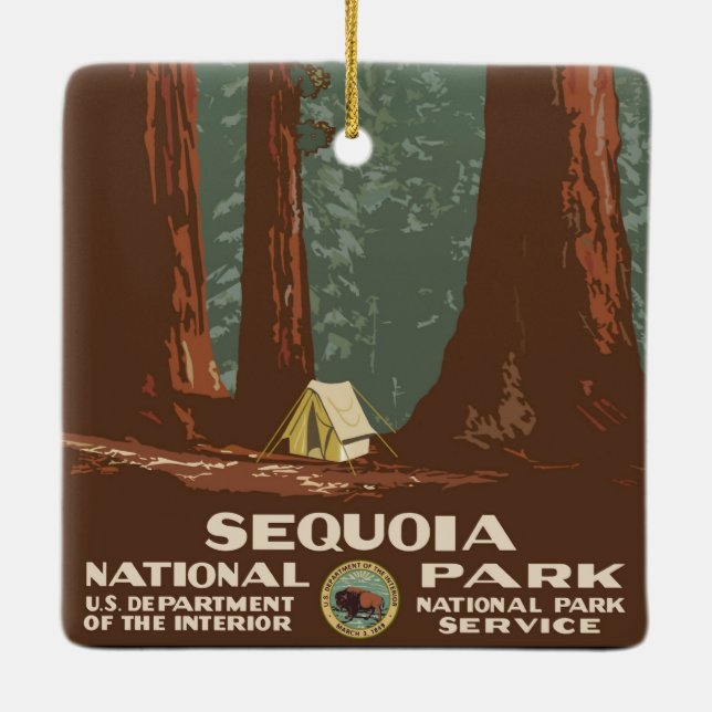 Sequoia National Park Ceramic Ornament (Back)