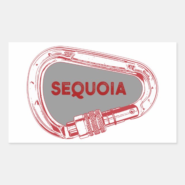 Sequoia National Park Climbing Carabiner Rectangular Sticker (Front)