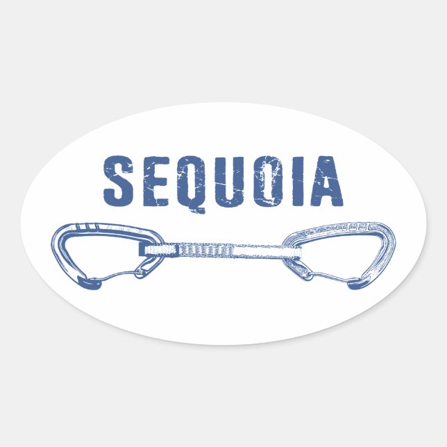 Sequoia National Park Climbing Quickdraw Oval Sticker (Front)
