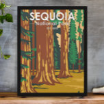 Sequoia National Park Giant Sequoia Trees Vintage Poster<br><div class="desc">Sequoia vector artwork design. The park contains the highest point in the contiguous United States,  Mount Whitney,  and is south of Kings Canyon National Park.</div>