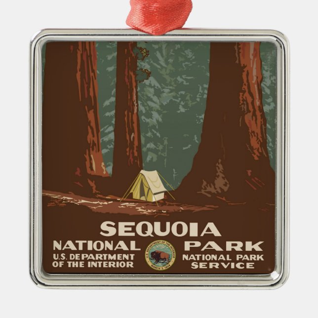 Sequoia National Park Metal Tree Decoration (Front)