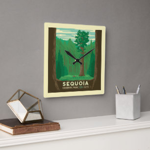 Sequoia National Park Square Wall Clock