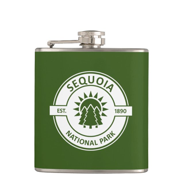 Sequoia National Park Sun Trees Hip Flask (Front)