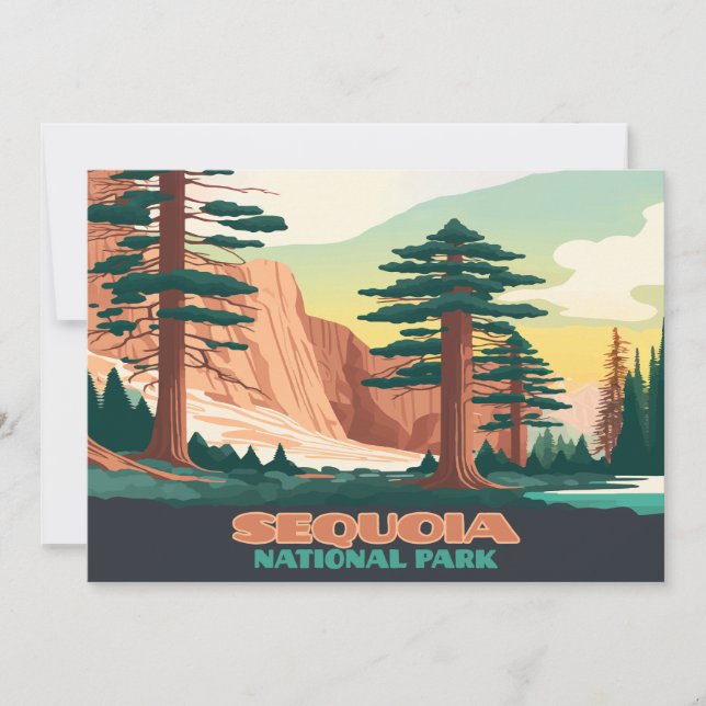 Sequoia National Park Trees Mountains  Invitation (Front)