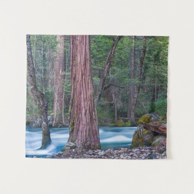 Sequoias & Merced River Yosemite National Park, CA Tapestry (Front (Horizontal))