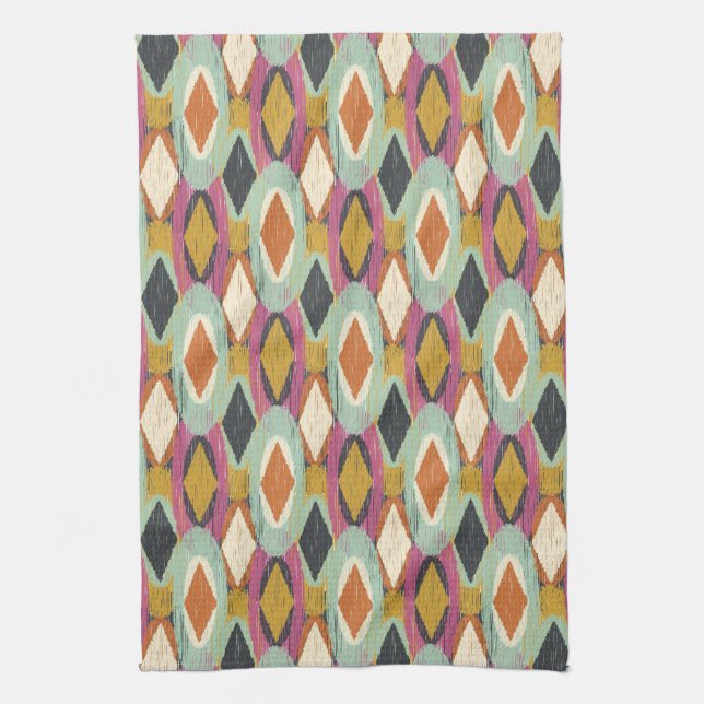 Sequoyah Oval Ikat Tea Towel (Vertical)