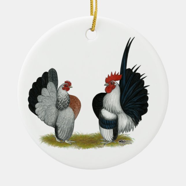 Serama Bantams Ceramic Tree Decoration (Front)