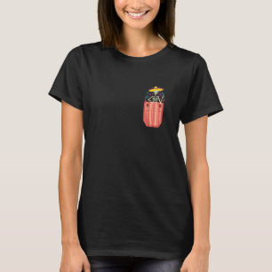 Serape Calaca Blanket Pocket Mexican Fiesta Party T-Shirt