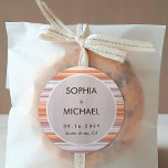 Serape  Fall Season | Minimal Wedding  Classic Round Sticker<br><div class="desc">A set of round and colourful serape pattern wedding stickers in an open and minimal style reminiscent of the colours of the Fall Season.</div>