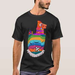 Serape Pocket Pinata Meican Funny Fiesta Cinco de T-Shirt