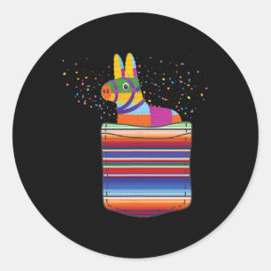 Serape Pocket Pinata Mexican Fiesta (not An Actual Classic Round Sticker