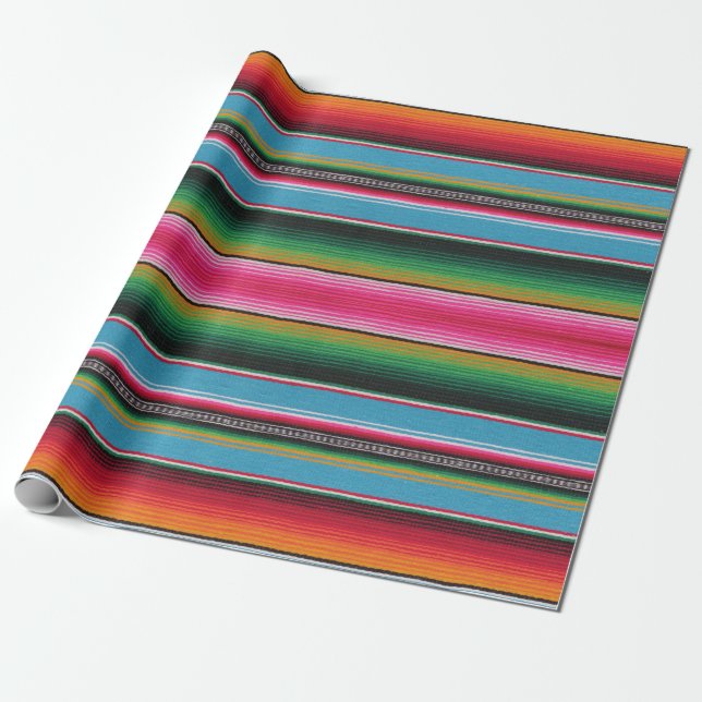 serape print, wrapping paper, baby blue wrapping paper (Unrolled)