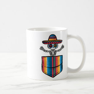 Serape Skeleton Mariachi Pocket Cinco De Mayo Mexi Coffee Mug