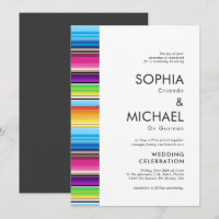Serape Spring Stripes | Wedding Invite Grey Back