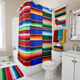 Serape stripe shower curtain