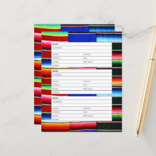 Serape stripes address book page