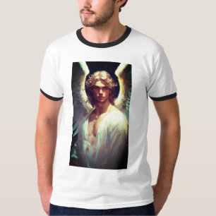 "Seraphic Dreams Boy with Wings Print T-Shirt. T-Shirt