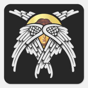 Seraphim Angel Silver Square Sticker