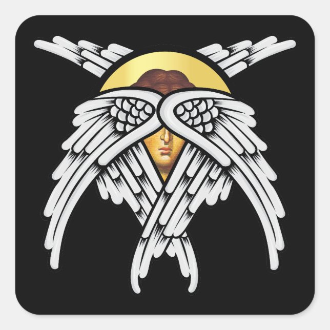 Seraphim Angel Silver Square Sticker (Front)