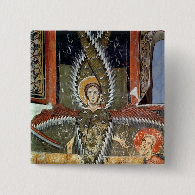 Seraphim purifying the lips of Isaiah 15 Cm Square Badge (Front)