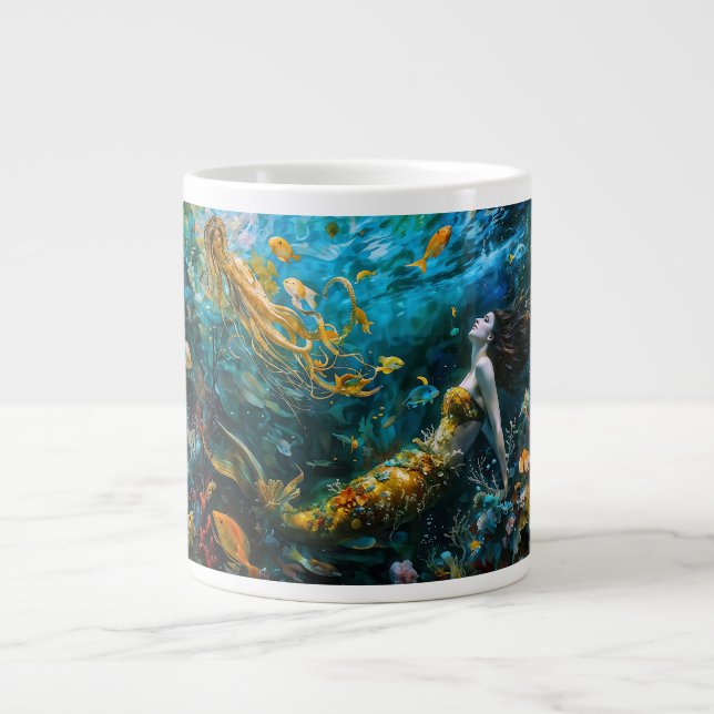 “Seraphina” – Beautiful Mystical Mermaid Large Coffee Mug (Front)