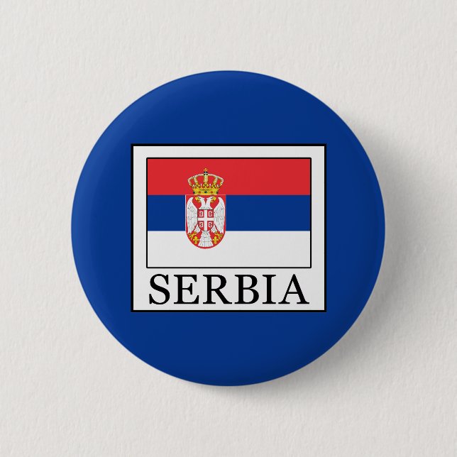 Serbia 6 Cm Round Badge (Front)