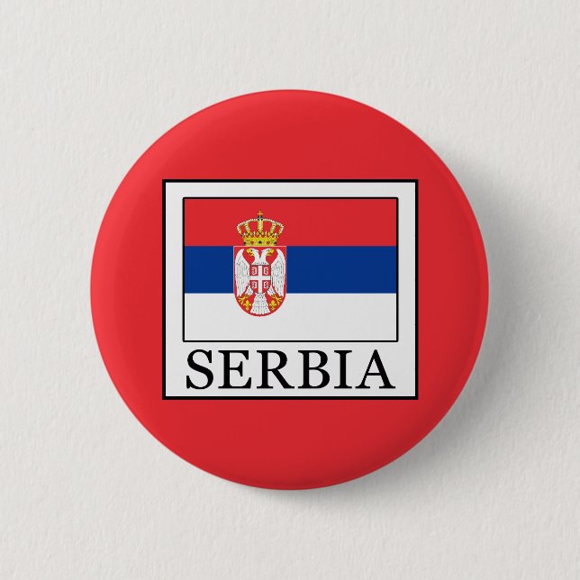 Serbia 6 Cm Round Badge (Front)