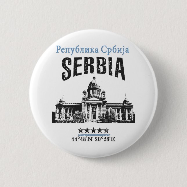 Serbia 6 Cm Round Badge (Front)