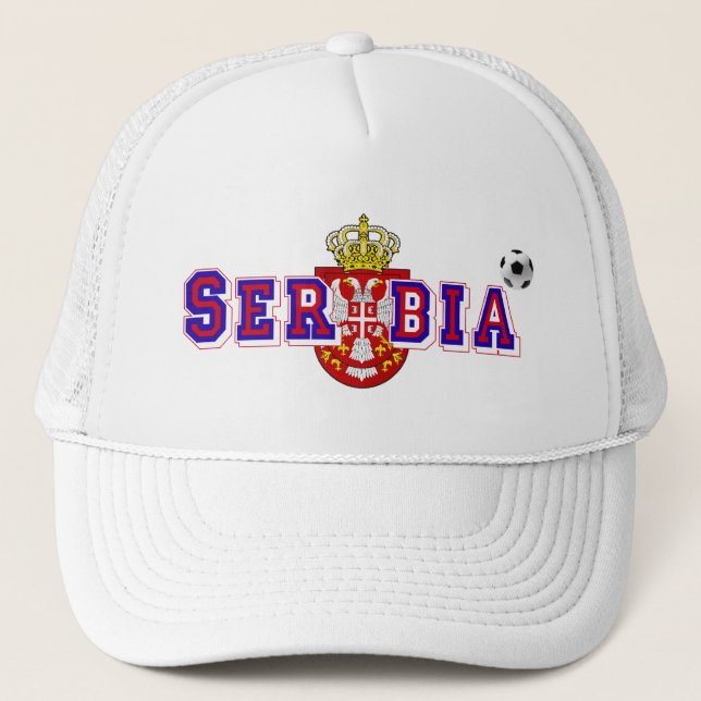 Serbia ball logo artwork emblem for fans trucker hat (Front)