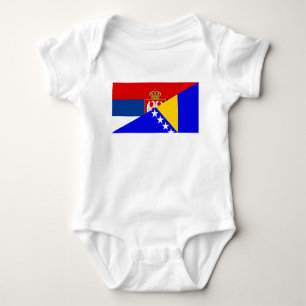 serbia bosnia Herzegovina flag country half symbol Baby Bodysuit