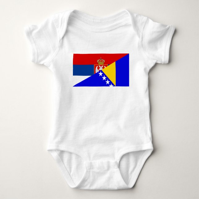serbia bosnia Herzegovina flag country half symbol Baby Bodysuit (Front)