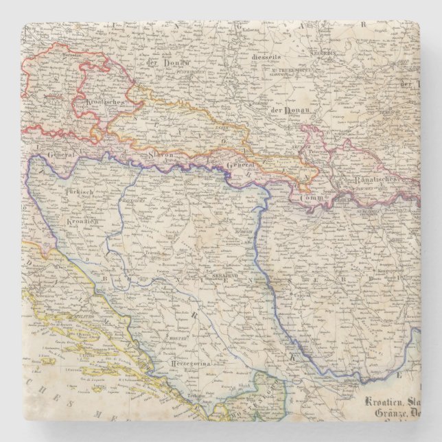 Serbia, Bosnia Stone Coaster (Front)