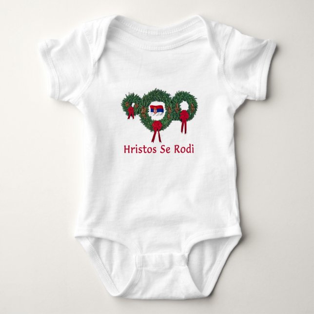 Serbia Christmas 2 Baby Bodysuit (Front)