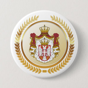 Serbia Coat of Arms 7.5 Cm Round Badge