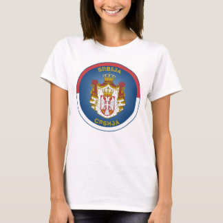 Serbia Coat of Arms Circle Shape  T-Shirt