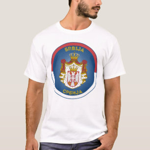 Serbia Coat of Arms Circle Shape  T-Shirt