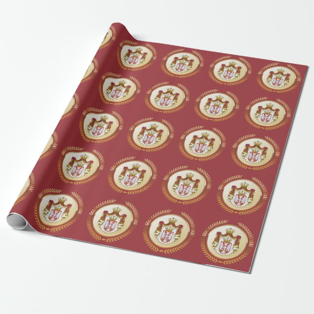 Serbia Coat of Arms Wrapping Paper (Unrolled)