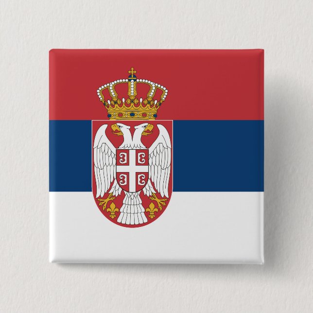 Serbia Flag 15 Cm Square Badge (Front)