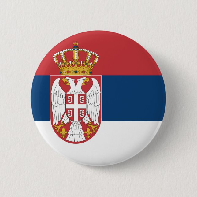 Serbia Flag 6 Cm Round Badge (Front)