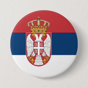Serbia Flag 7.5 Cm Round Badge